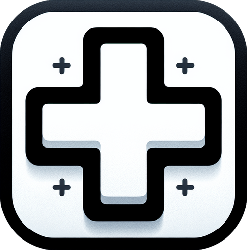 A plus sign.
Single Game Texture. In-Game asset. 2d. Blank background. High contrast. No shadows.