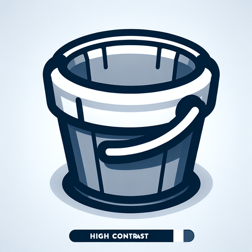 Bucket.
Single Game Texture.  In-Game asset.  Blank background.  High contrast.  No shadows