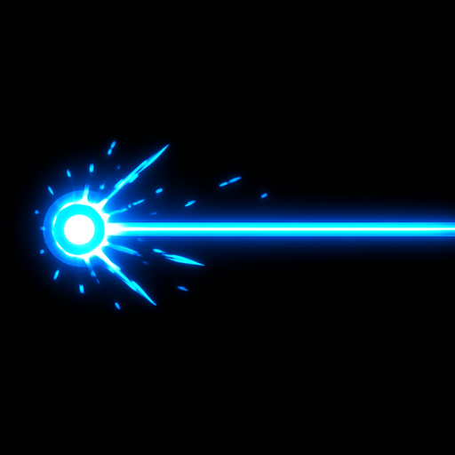 Láser azul.
In-Game asset.  2d.  High contrast.  No shadows