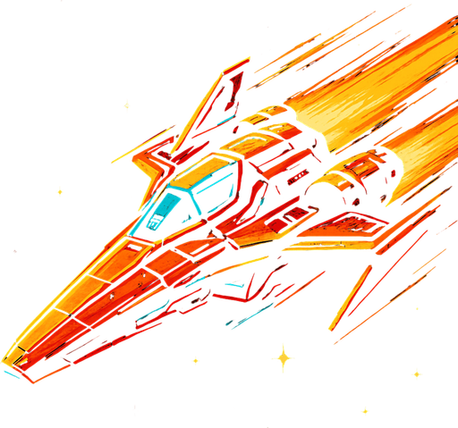The image of the world fastest spaceship.
In-Game asset.  2d.  High contrast