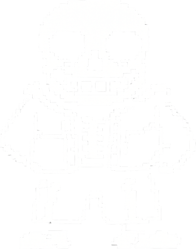 make sans bones.
In-Game asset.  2d.  High contrast.  No shadows