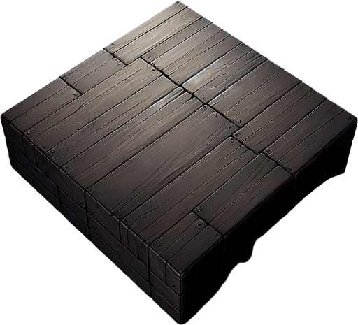 dark wooden floor.
Single Game Texture. In-Game asset. 2d. Blank background. High contrast. No shadows.