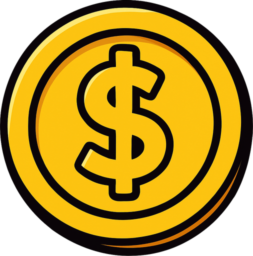 coin.
In-Game asset.  2d.  High contrast.  No shadows