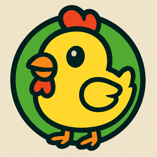 ball chicken and green.
In-Game asset.  2d.  High contrast.  No shadows