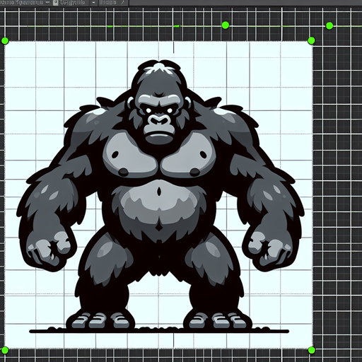 tagged Gorilla.
Single Game Texture.  In-Game asset.  2d.  Blank background.  High contrast.  No shadows