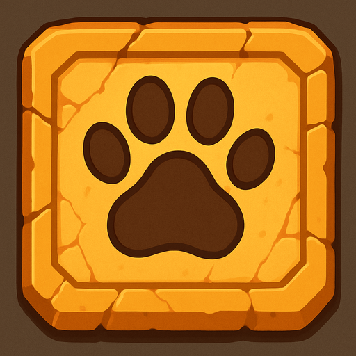 kedi pati izi olan bir platform ama kuşbakışı.
In-Game asset.  2d.  High contrast.  No shadows