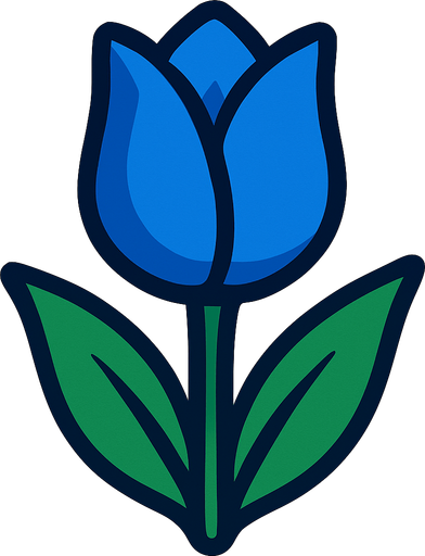 Tulip, blue.
In-Game asset.  2d.  High contrast.  No shadows