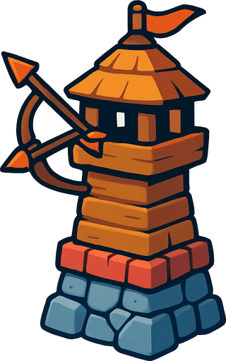 archerTower.
In-Game asset.  2d.  High contrast.  No shadows