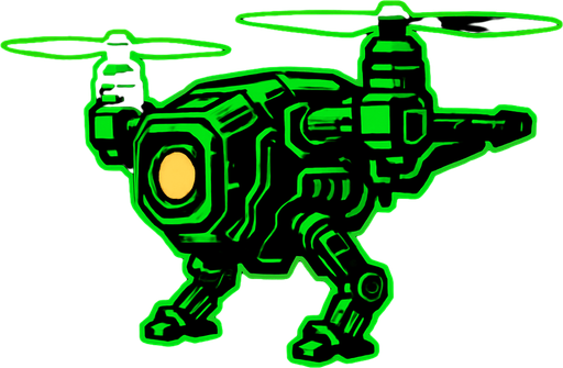 drone side view drone. cyberpunk theme, has yellow light. neon green color
In-Game asset.  2d.  High contrast.  No shadows
