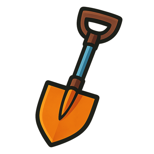 shovel.
In-Game asset.  2d.  High contrast.  No shadows