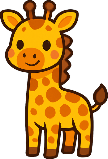 Cute giraffe.
In-Game asset.  2d.  High contrast.  No shadows