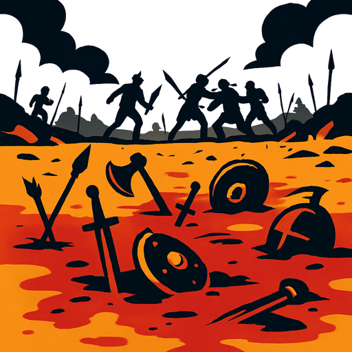 Savaş alanı.
In-Game asset.  2d.  High contrast.  No shadows