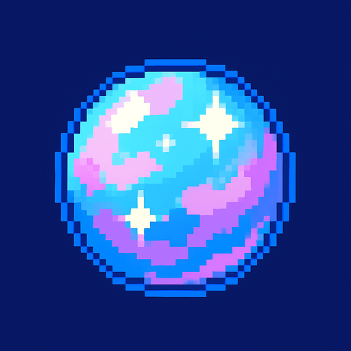 dream orb 2d pixel art.
In-Game asset.  2d.  High contrast.  No shadows