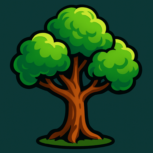 Tree.
In-Game asset.  2d.  High contrast.  No shadows