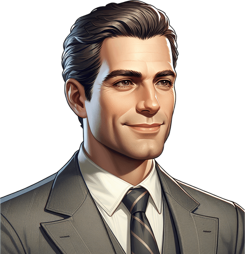 He is a business man and he is very rich and humble.
Single Game Texture. In-Game asset. 2d. Blank background. High contrast. No shadows.
