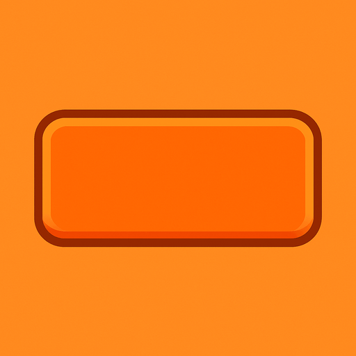 Botón rectangular naranja color sushi.
In-Game asset.  2d.  High contrast.  No shadows