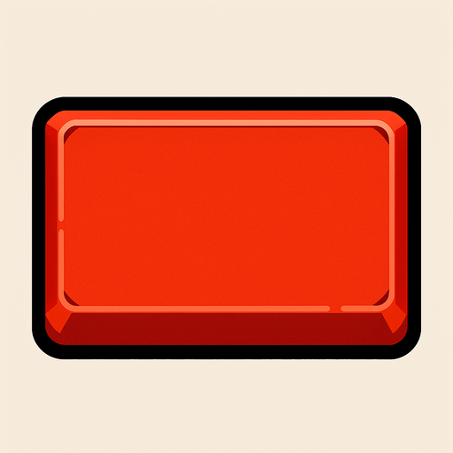 Red button rectangle.
In-Game asset.  2d.  High contrast.  No shadows