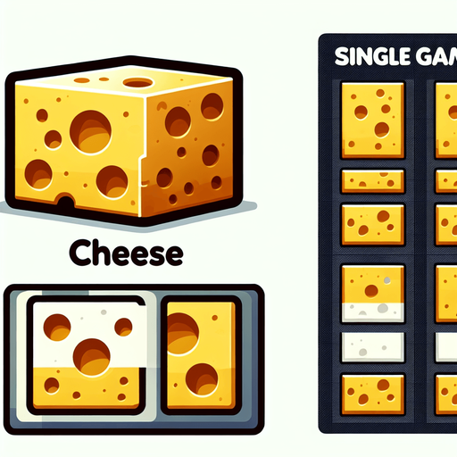 cheese, cartoon Single Game Texture. In-Game asset. 2d. Blank background. High contrast. No shadows.
