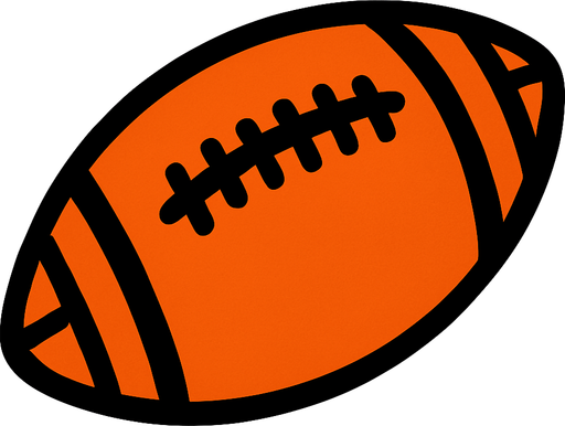 american football ball.
In-Game asset.  2d.  High contrast.  No shadows