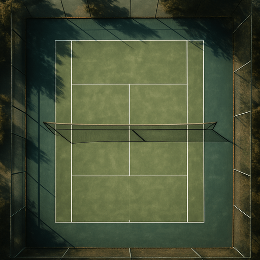 Photorealistic tenniscourt from drone view