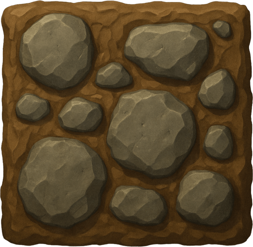 mud and stone front view.
In-Game asset
