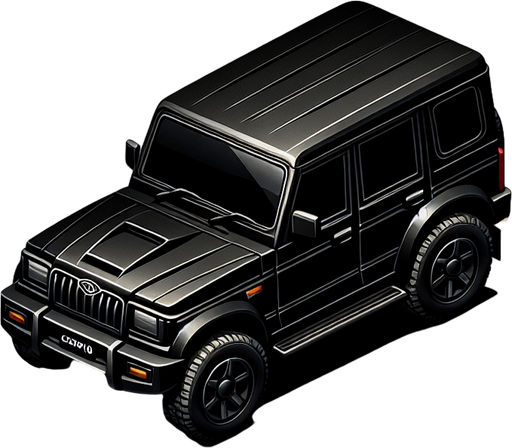 Mahindra scorpio in black color and realistic.
Single Game Texture. In-Game asset. 2d. Blank background. High contrast. No shadows.