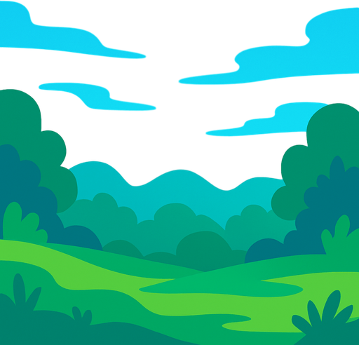 Fondo de ambiente digital con azul y verde.
In-Game asset.  2d.  High contrast.  No shadows