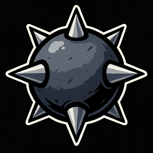 Sphere with spikes on it.
In-Game asset.  2d.  High contrast.  No shadows