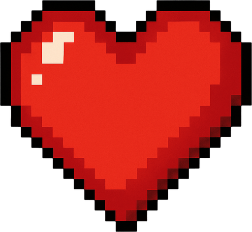 Make a good pixel 2d heart. Look s cool.
In-Game asset.  2d.  High contrast.  No shadows