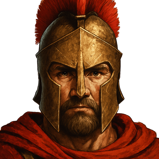 a realistic face of a spartan warrior.
In-Game asset.  2d.  High contrast.  No shadows
