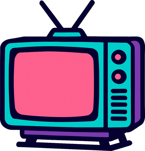 tv.
In-Game asset.  2d.  High contrast.  No shadows