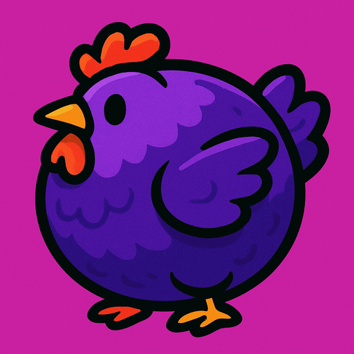 purple chicken ball.
In-Game asset.  2d.  High contrast.  No shadows