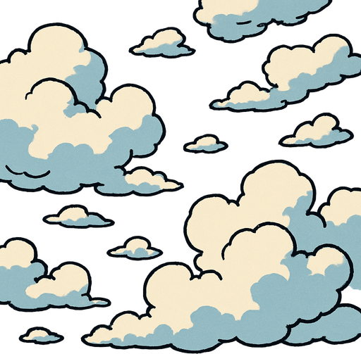 bulutlu bir hava.
In-Game asset.  2d.  High contrast.  No shadows