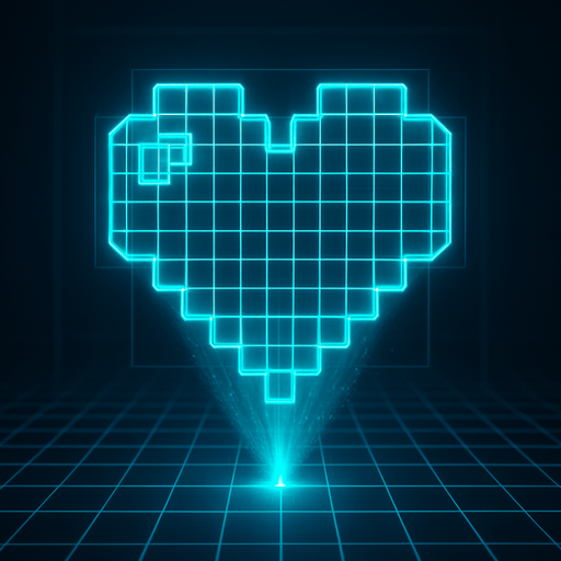 3d neon hologram cyberpunk projection grid