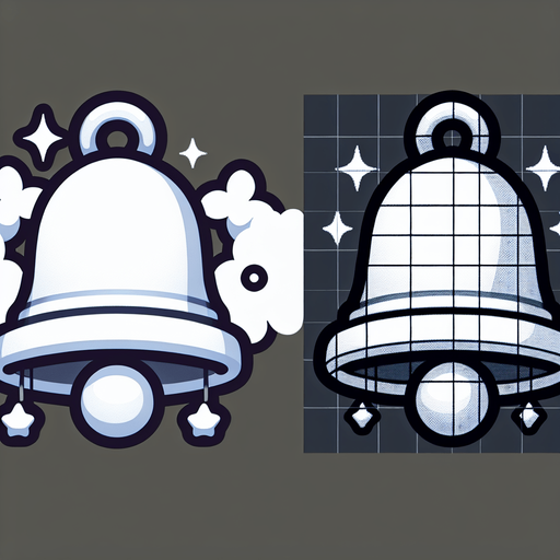 Single White Christmas bell. White decorations. Cartoon. Outline
Single Game Texture. In-Game asset. 2d. Blank background. High contrast. No shadows.