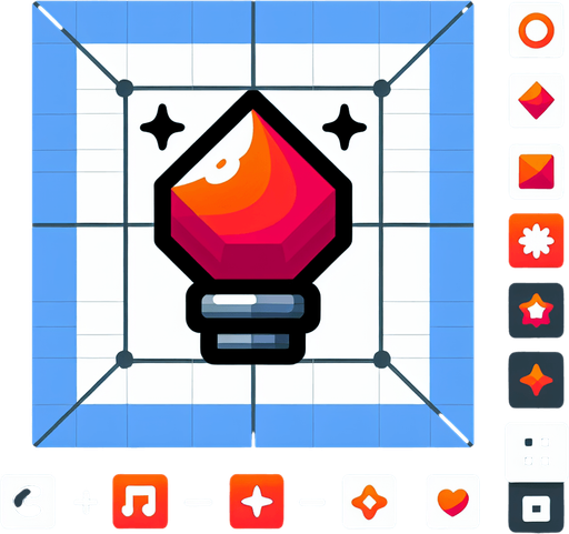 Powerup.
Single Game Texture.  In-Game asset.  2d.  Blank background.  High contrast.  No shadows. 3d