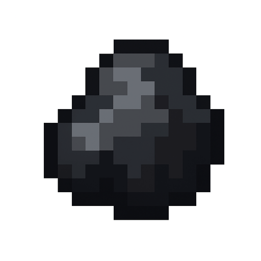 2d pixel bir kömür.
In-Game asset.  2d.  High contrast.  No shadows