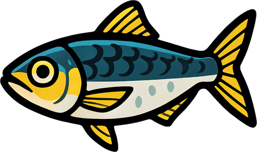 sardine.
In-Game asset.  2d.  High contrast.  No shadows