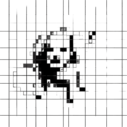 top down view of a pixel art dog.
Single Game Texture.  In-Game asset.  2d.  Blank background.  High contrast.  No shadows