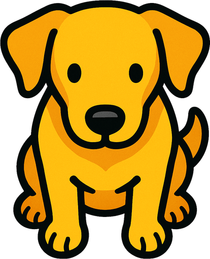 yellow dog top view.
In-Game asset.  2d.  High contrast.  No shadows