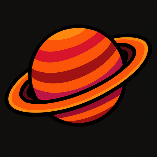 satürn.
In-Game asset.  2d.  High contrast.  No shadows