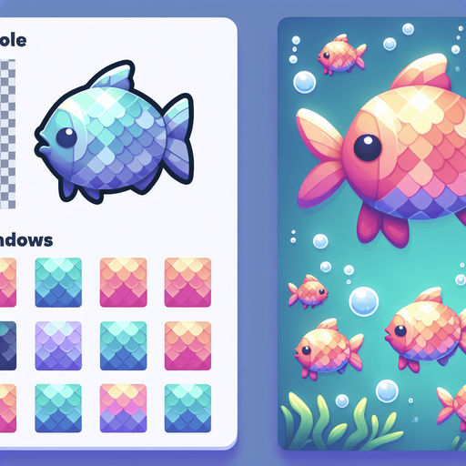 Рыбка для игры в аквариум, постэльные цвета
Single Game Texture. In-Game asset. 2d. Blank background. High contrast. No shadows.