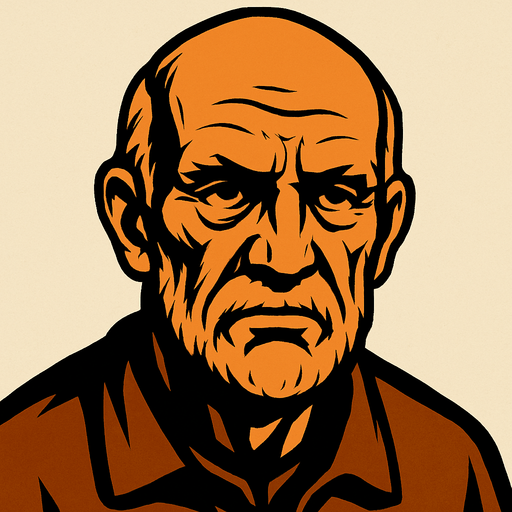 old man.
In-Game asset.  2d.  High contrast.  No shadows