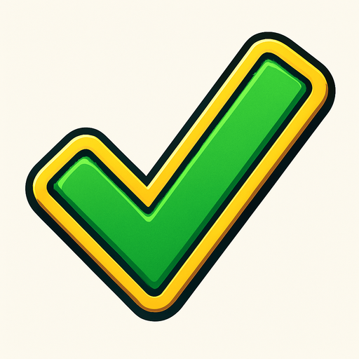 Yeşil onay tik.
In-Game asset.  High contrast.  No shadows