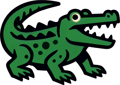 Crocodile.
In-Game asset.  2d.  High contrast.  No shadows