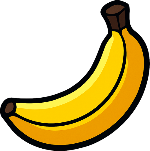 banana.
In-Game asset.  2d.  High contrast.  No shadows