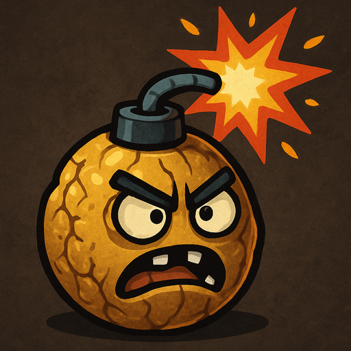 explosivewallnut de plantas vs zombies fusion.
In-Game asset.  2d.  High contrast