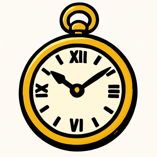 A pocket watch.
In-Game asset.  High contrast.  No shadows