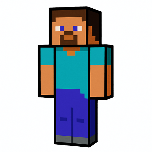 miceraft steve.
In-Game asset.  2d.  High contrast.  No shadows