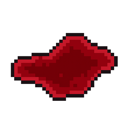 blood pixel. No background. Transparent background. Blank background. No shadows. 2d. In-Game asset. flat